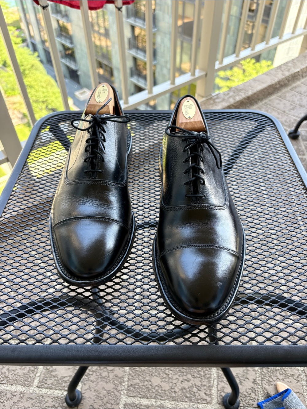 Allen Edmonds Park Avenue 5615 Black Leather Cap Toe Oxford Shoes Mens 10.5 D